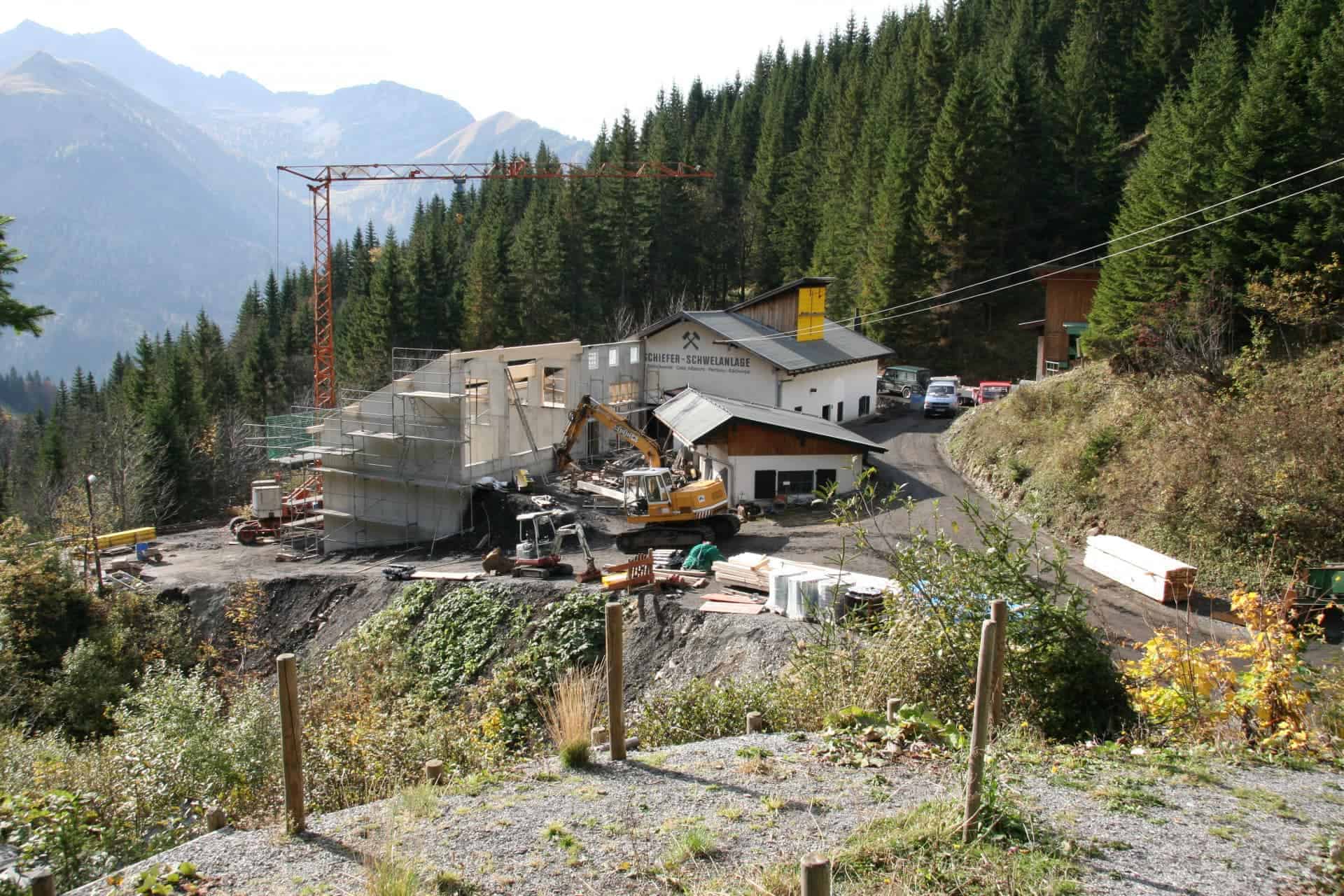 Bau der Schwelanlage im Bächental