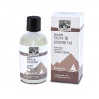 Tiroler Steinöl Sauna-Öl Konzentration Flasche und Verpackung