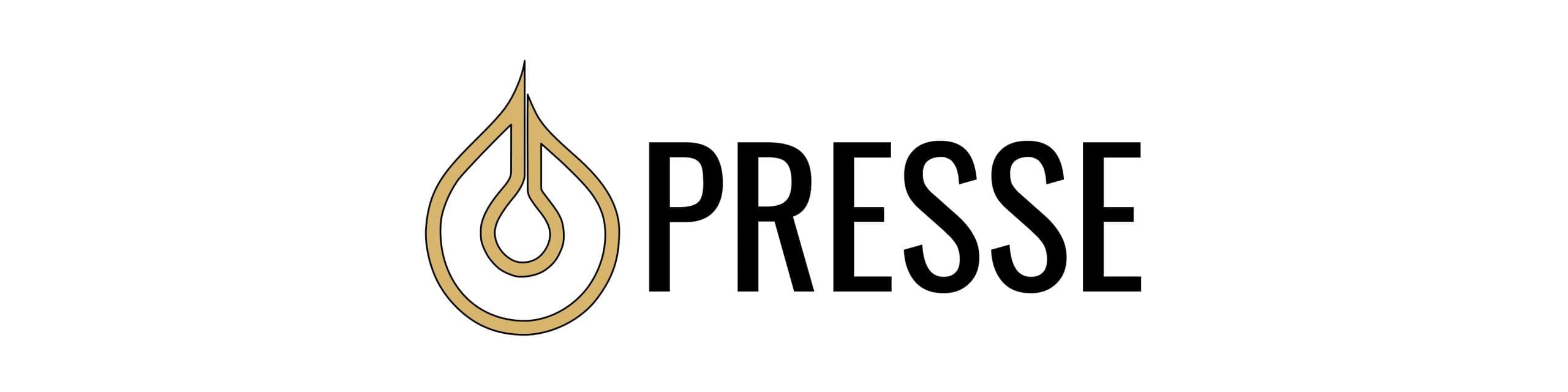 Logo der Presse mit Wassertropfen-Design